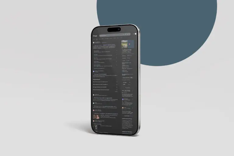 Mockup van Tuinen Bouqué's Google Bedrijfsprofiel, voorbeeld van onze Fotografie en Social Media Beheer diensten.