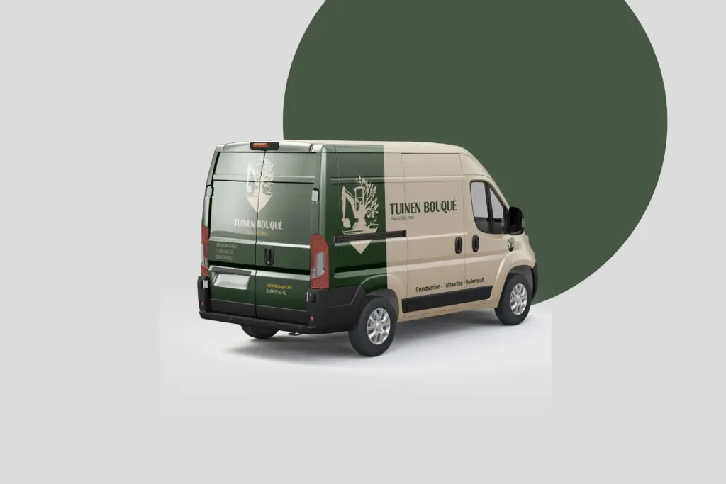 Camionette beletteren: Volledige branding en belettering van de camionette van Tuinen Bouqué, snel ingepland zonder gedoe.
