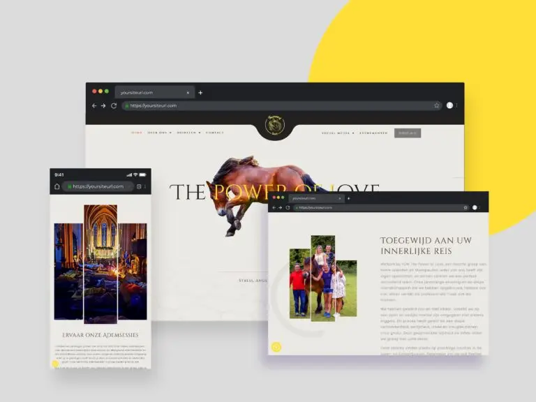 Website laten maken: Mooie en professionele website mockup voor VZW The Power of Love, snel en zonder gedoe opgeleverd.